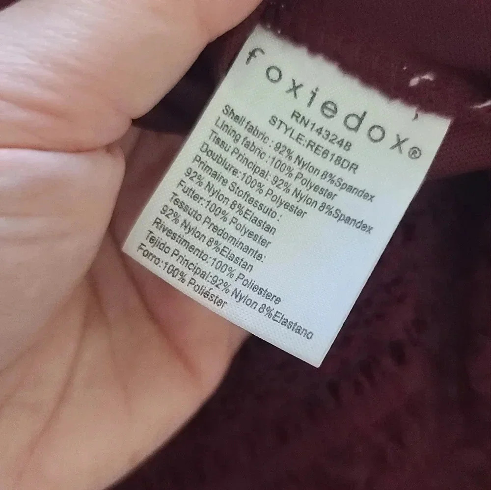 Anthro Foxiedox | Burgundy Ellie Fit & Flare Lace Dress Sz M - Picture 10 of 10